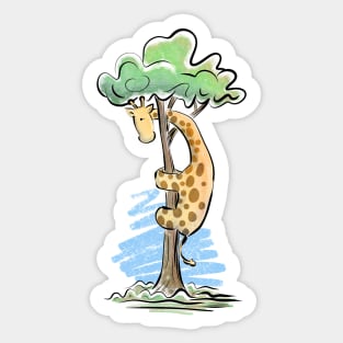 Giraffe in a tree Sticker